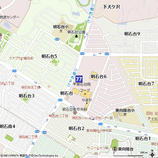 明石台支店付近の地図